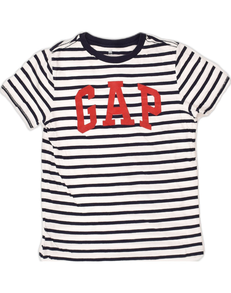 GAP Girls Graphic T-Shirt Top 12-13 Years XL White Striped Cotton Nautical | Vintage Gap | Thrift | Second-Hand Gap | Used Clothing | Messina Hembry 