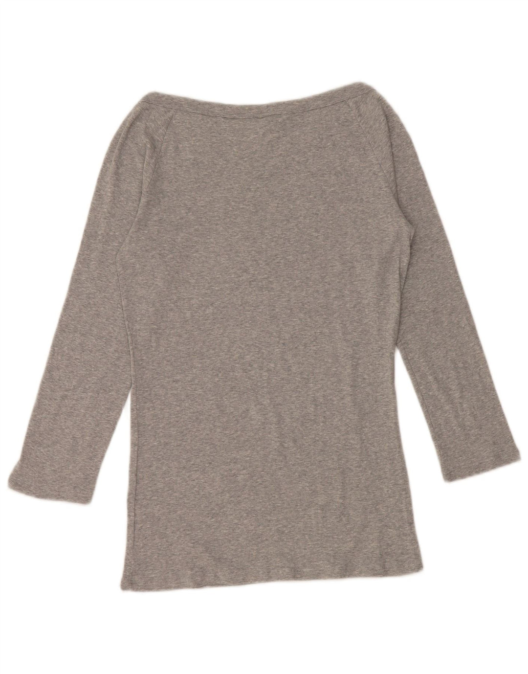 BENETTON Womens Off Shoulder Top 3/4 Sleeve UK 12 Medium Grey Flecked