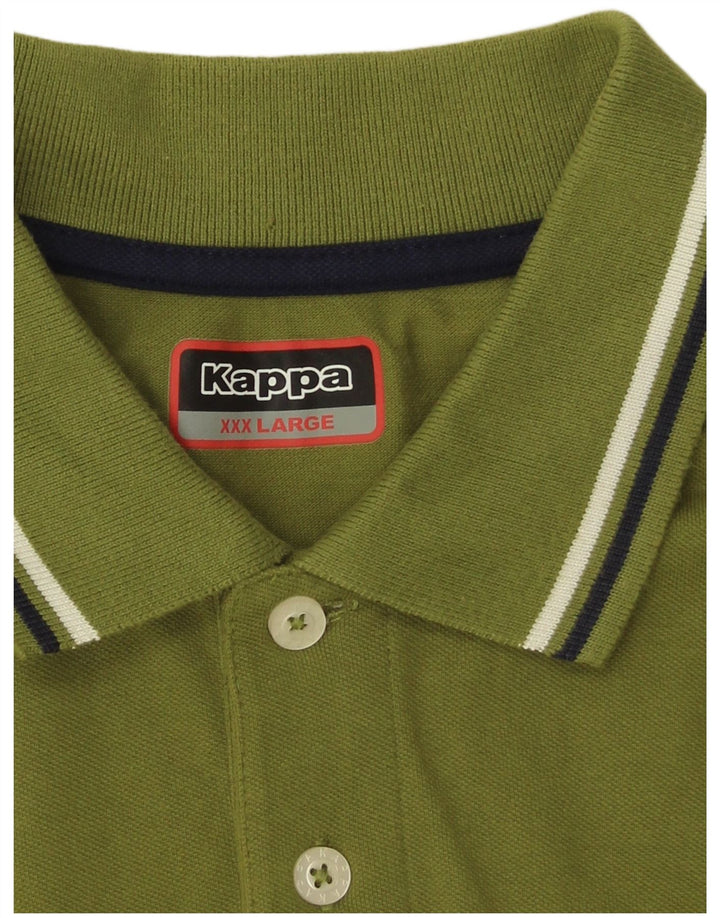 Kappa Mens Polo Shirt 3XL Khaki Striped