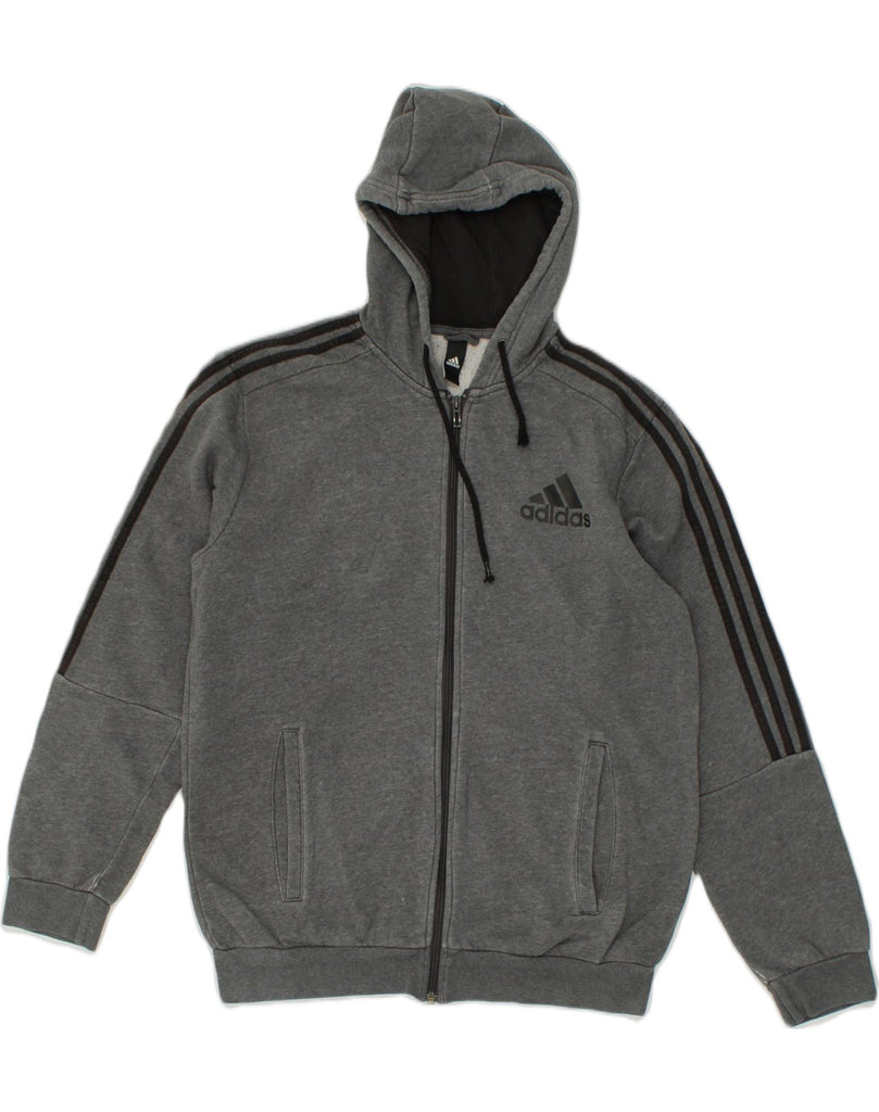 ADIDAS Mens Zip Hoodie Sweater Small Grey Cotton | Vintage Adidas | Thrift | Second-Hand Adidas | Used Clothing | Messina Hembry 