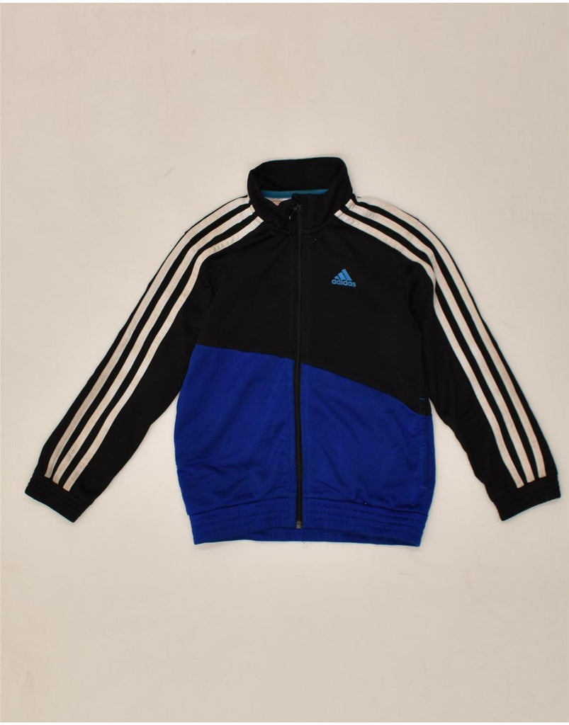 ADIDAS Boys Graphic Tracksuit Top Jacket 5-6 Years Blue Colourblock | Vintage Adidas | Thrift | Second-Hand Adidas | Used Clothing | Messina Hembry 