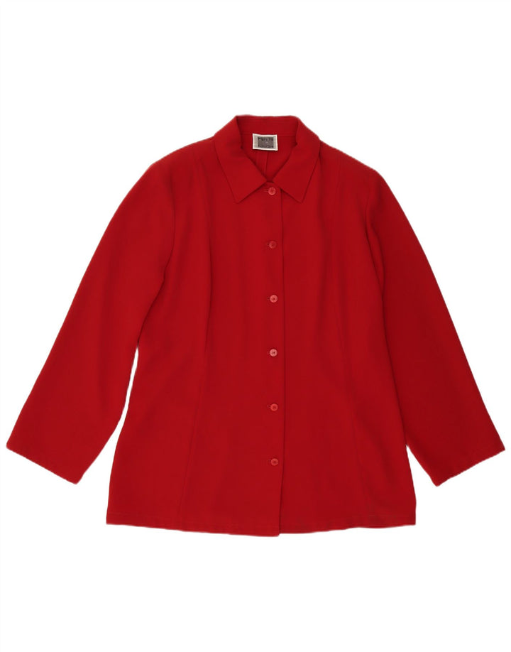 Perte by Krizia Womens Shirt Blouse UK 16 Large Red Polyester