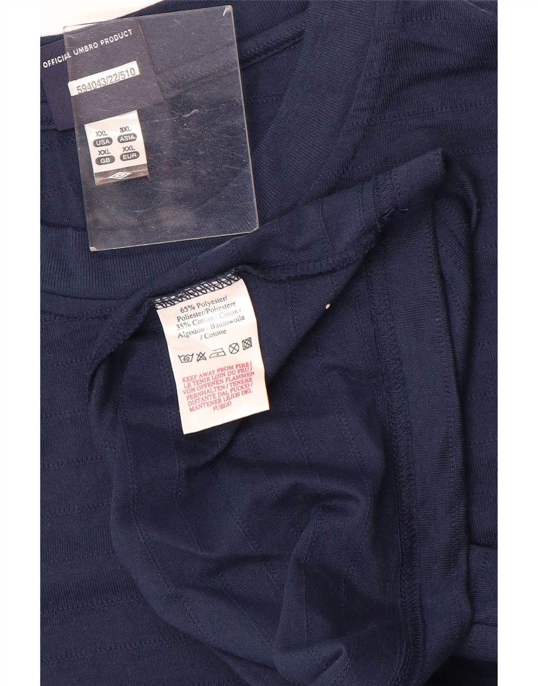 UMBRO Mens T-Shirt Top 2XL Navy Blue Cotton