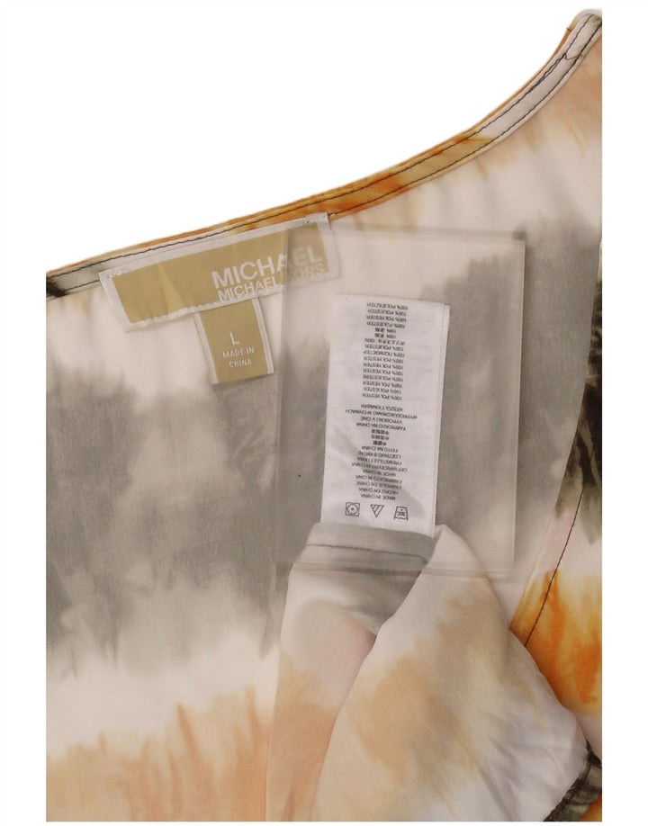 MICHAEL KORS Womens Vest Top UK 16 Large Multicoloured Tie Dye Polyester