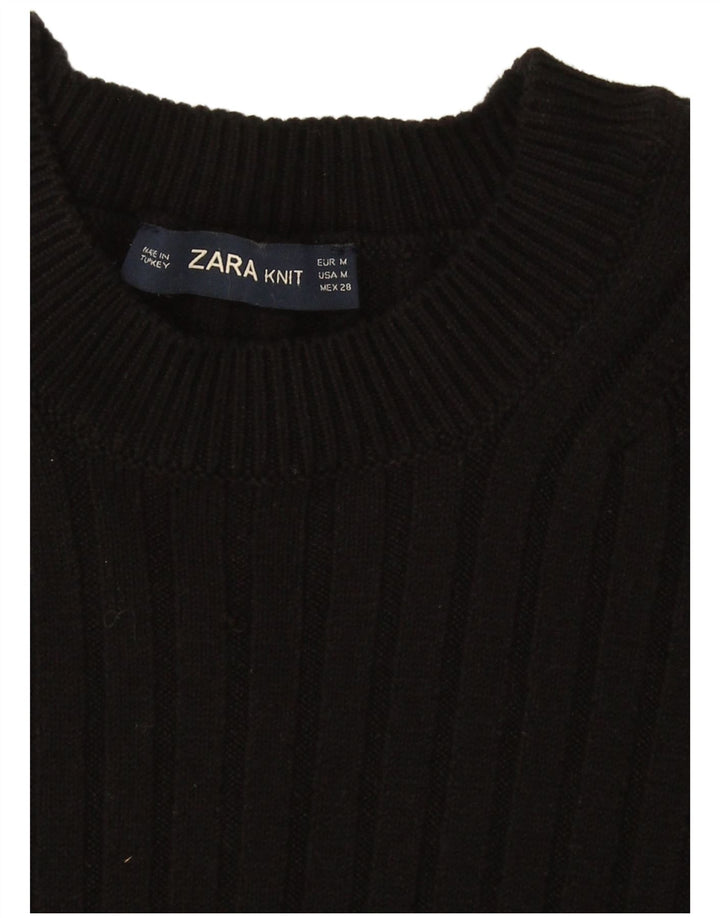 Zara Womens Jumper Dress UK 14 Medium Black