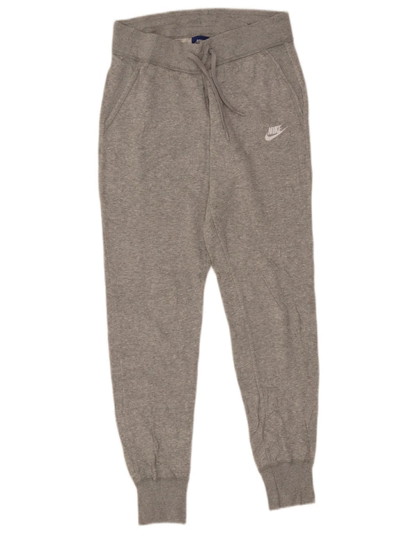 NIKE Womens Tracksuit Trousers Joggers UK 10 Small Grey Cotton