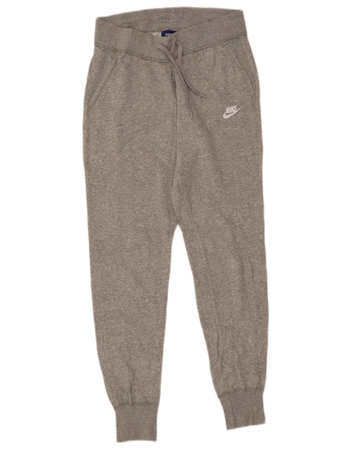 NIKE Womens Tracksuit Trousers Joggers UK 10 Small Grey Cotton