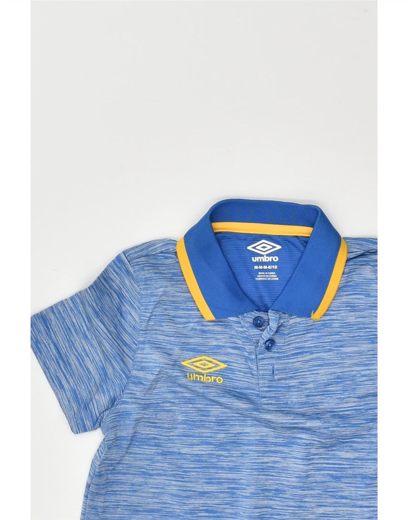 UMBRO Boys Polo Shirt 8-9 Years Medium Blue Flecked Polyester | Vintage Umbro | Thrift | Second-Hand Umbro | Used Clothing | Messina Hembry 