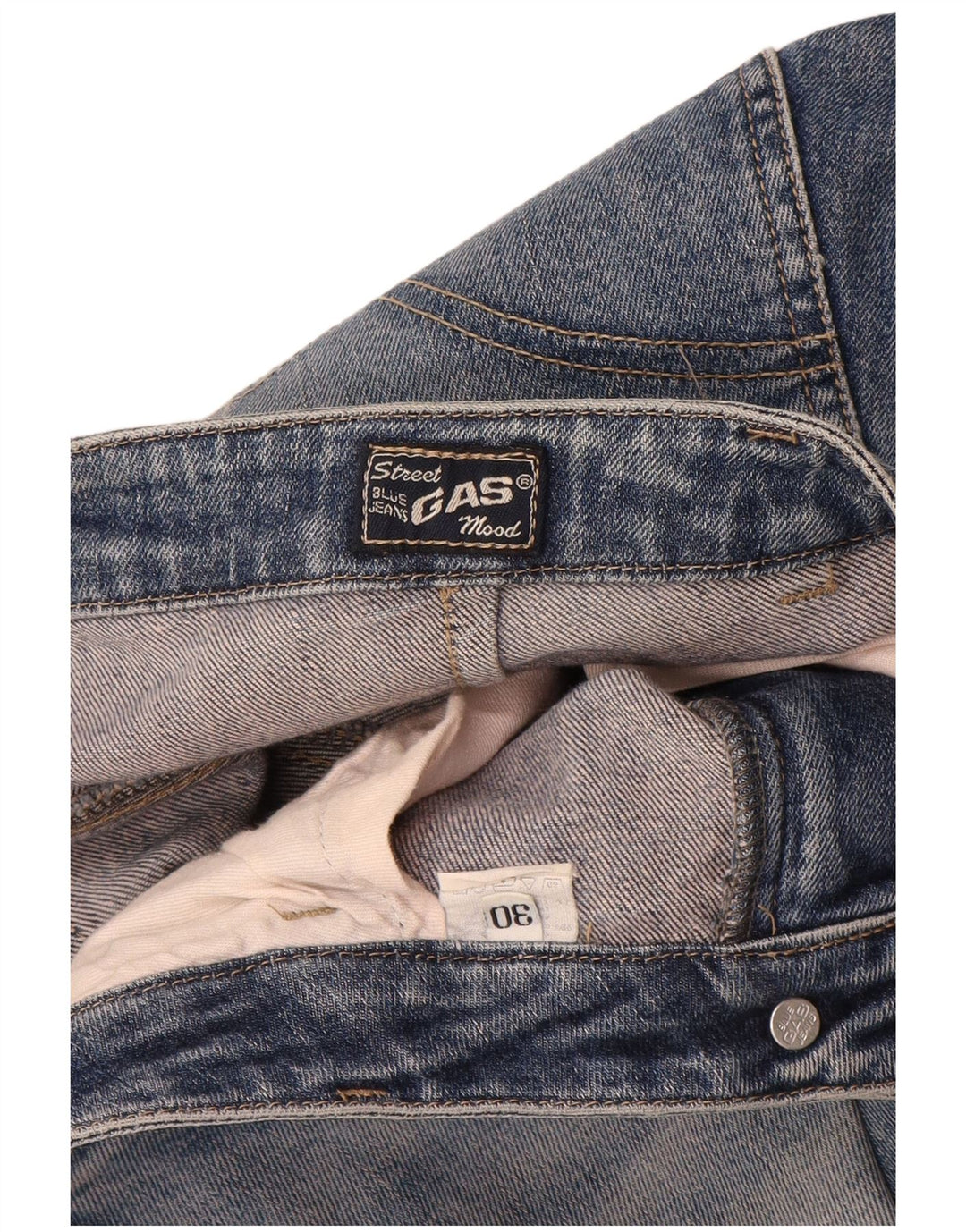 Gas Womens Slim Jeans W30 L30 Blue Cotton