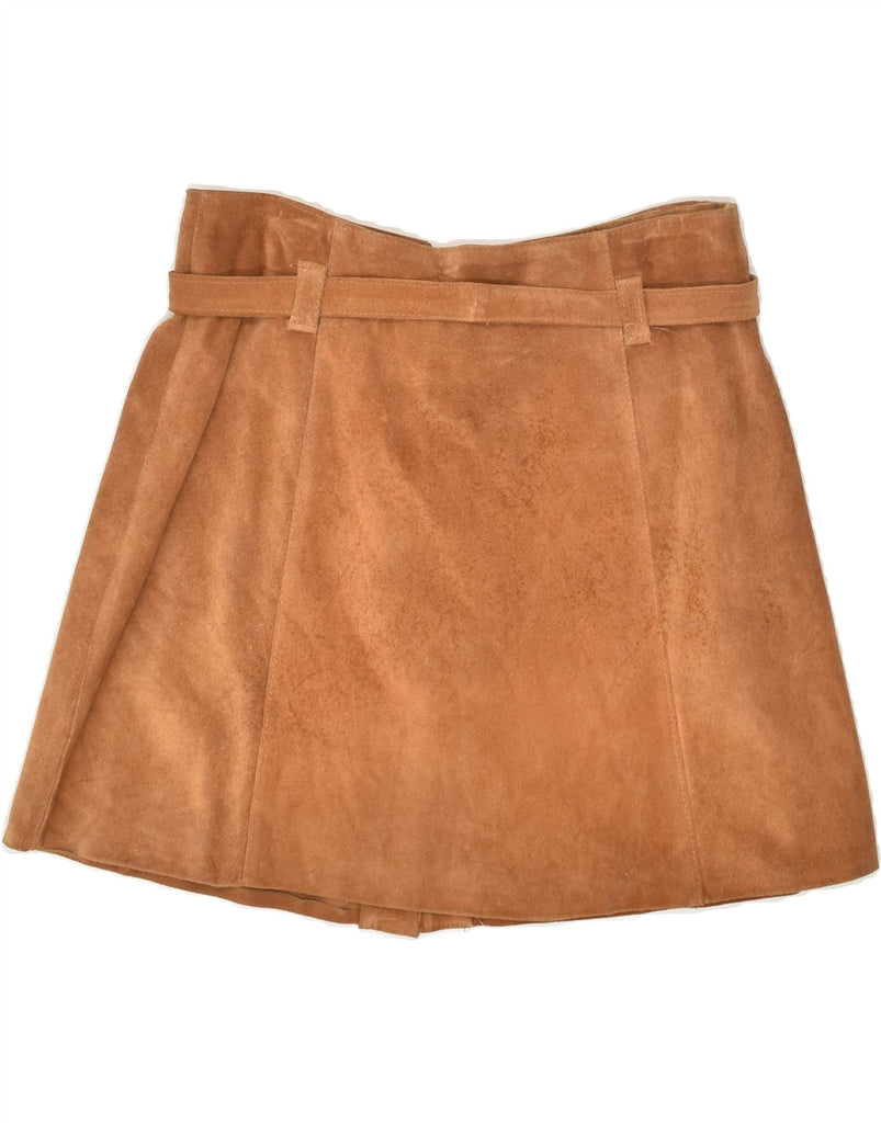VINTAGE Womens High Waist Suede Mini Skirt IT 48 XL W33 Brown | Vintage Vintage | Thrift | Second-Hand Vintage | Used Clothing | Messina Hembry 