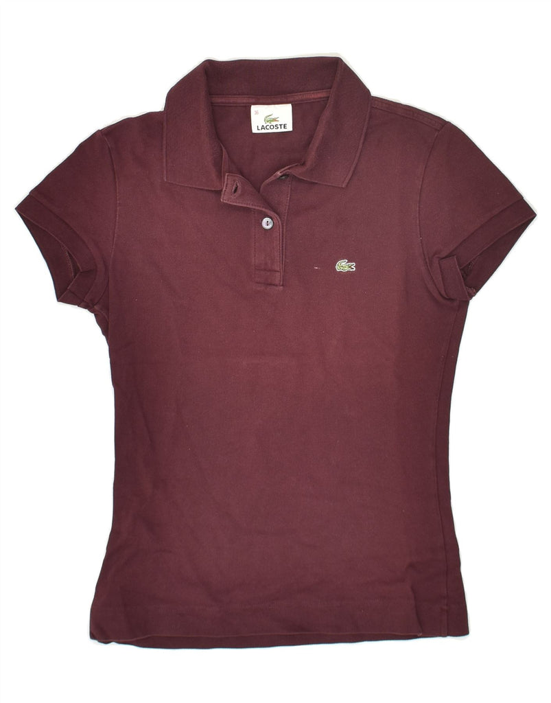 LACOSTE Womens Polo Shirt Size 36 Small Burgundy Cotton | Vintage Lacoste | Thrift | Second-Hand Lacoste | Used Clothing | Messina Hembry 