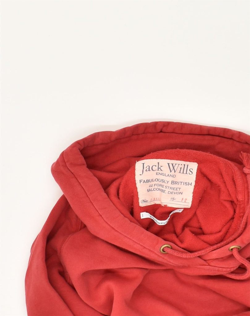 JACK WILLS Womens Hoodie Jumper UK 12 Medium Red Cotton | Vintage Jack Wills | Thrift | Second-Hand Jack Wills | Used Clothing | Messina Hembry 