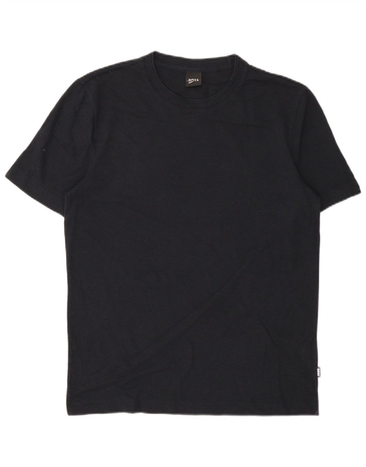 Hugo Boss Mens T-Shirt Top Medium Navy Blue Cotton