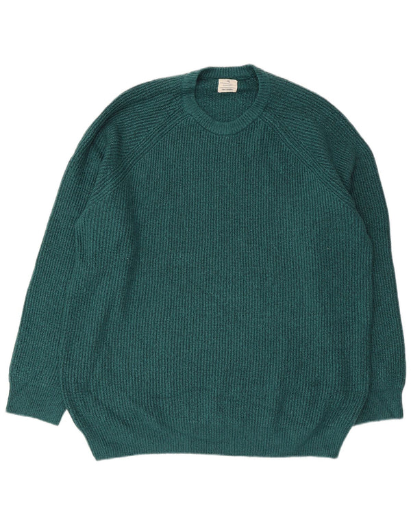 Marks & Spencer Mens Crew Neck Jumper Sweater 2XL Green Polyamide