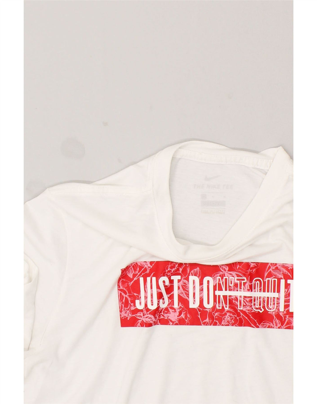 NIKE Womens Graphic T-Shirt Top UK 14 Medium White Cotton | Vintage Nike | Thrift | Second-Hand Nike | Used Clothing | Messina Hembry 