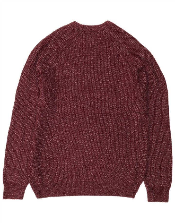 Marks & Spencer Mens Crew Neck Jumper Sweater Medium Burgundy Flecked