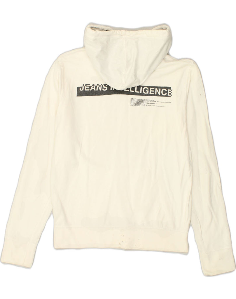 JACK & JONES Mens Graphic Hoodie Jumper Small White Cotton | Vintage Jack & Jones | Thrift | Second-Hand Jack & Jones | Used Clothing | Messina Hembry 