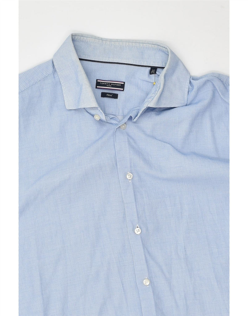 TOMMY HILFIGER Mens Tailored Shirt Size 44 17 1/2 XL Blue Cotton | Vintage Tommy Hilfiger | Thrift | Second-Hand Tommy Hilfiger | Used Clothing | Messina Hembry 