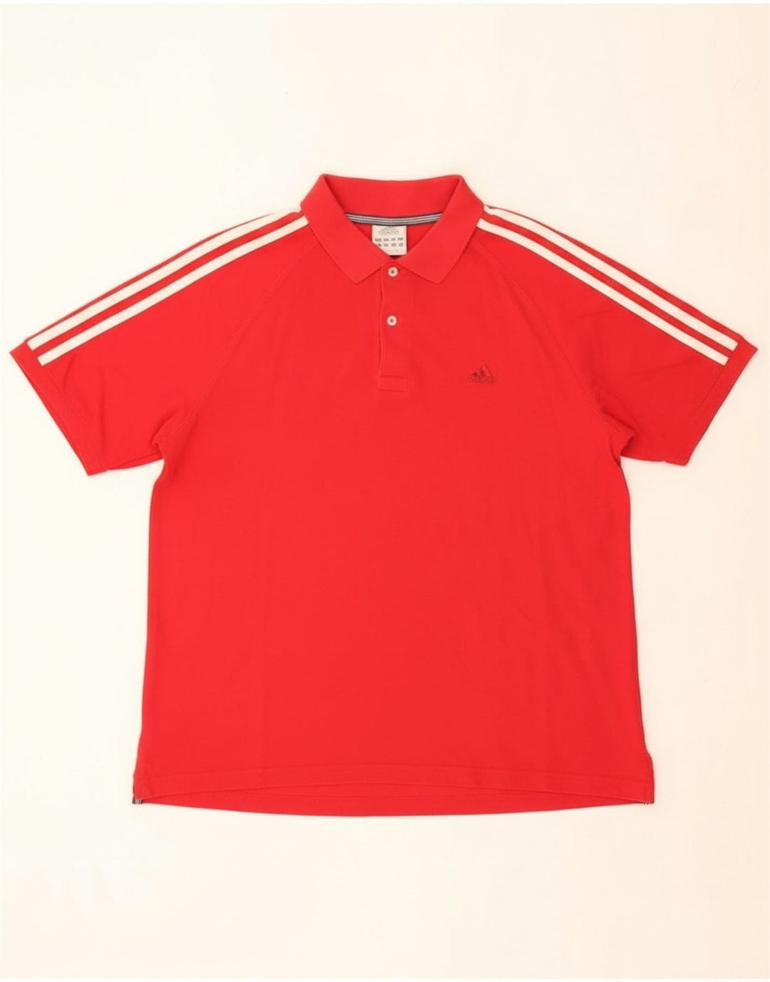 Adidas Mens Polo Shirt Medium Red Cotton