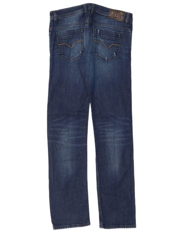 DIESEL Mens Safado-R Regular Slim Straight Jeans W32 L32 Blue Cotton