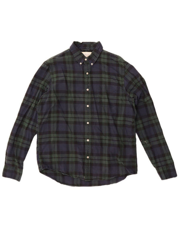 Ralph Lauren Mens Shirt Large Navy Blue Check Cotton