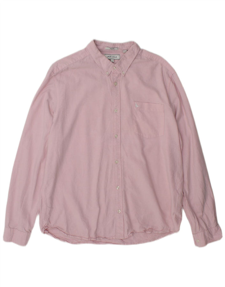 Jack Wills Mens Slim Fit Shirt XL Pink Cotton