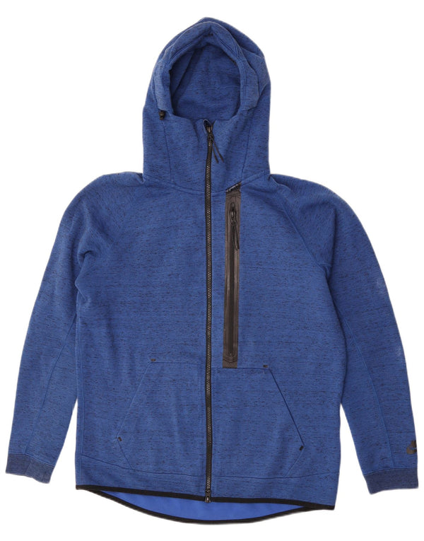 Nike Mens Zip Hoodie Sweater Medium Blue Flecked Cotton