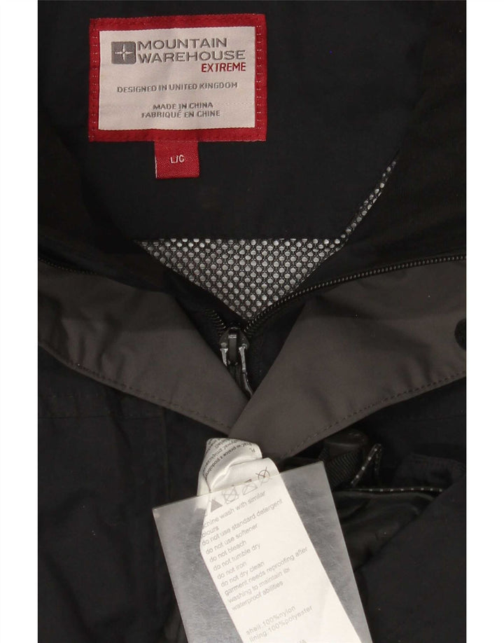 Mountain Warehouse Mens Hooded Raincoat UK 40 Large Black Nylon