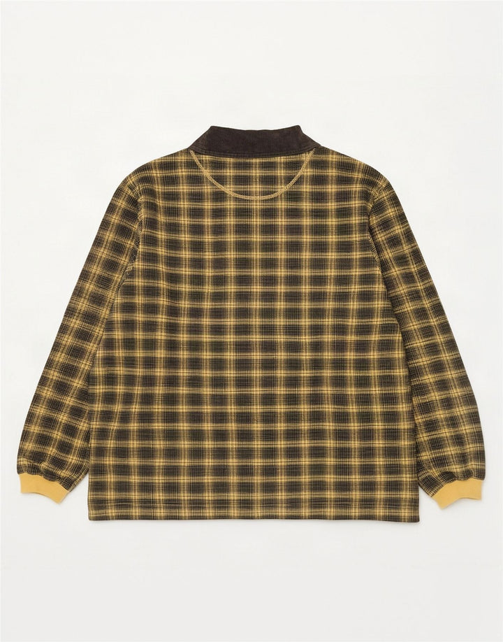 Scotch & Soda Mens Polo Neck Sweatshirt Jumper Medium Yellow Check Cotton