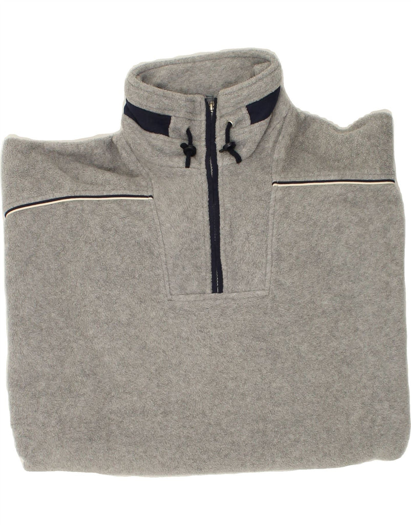 CHAMPION Mens Zip Neck Fleece Jumper 2XL Grey Polyester | Vintage Champion | Thrift | Second-Hand Champion | Used Clothing | Messina Hembry 