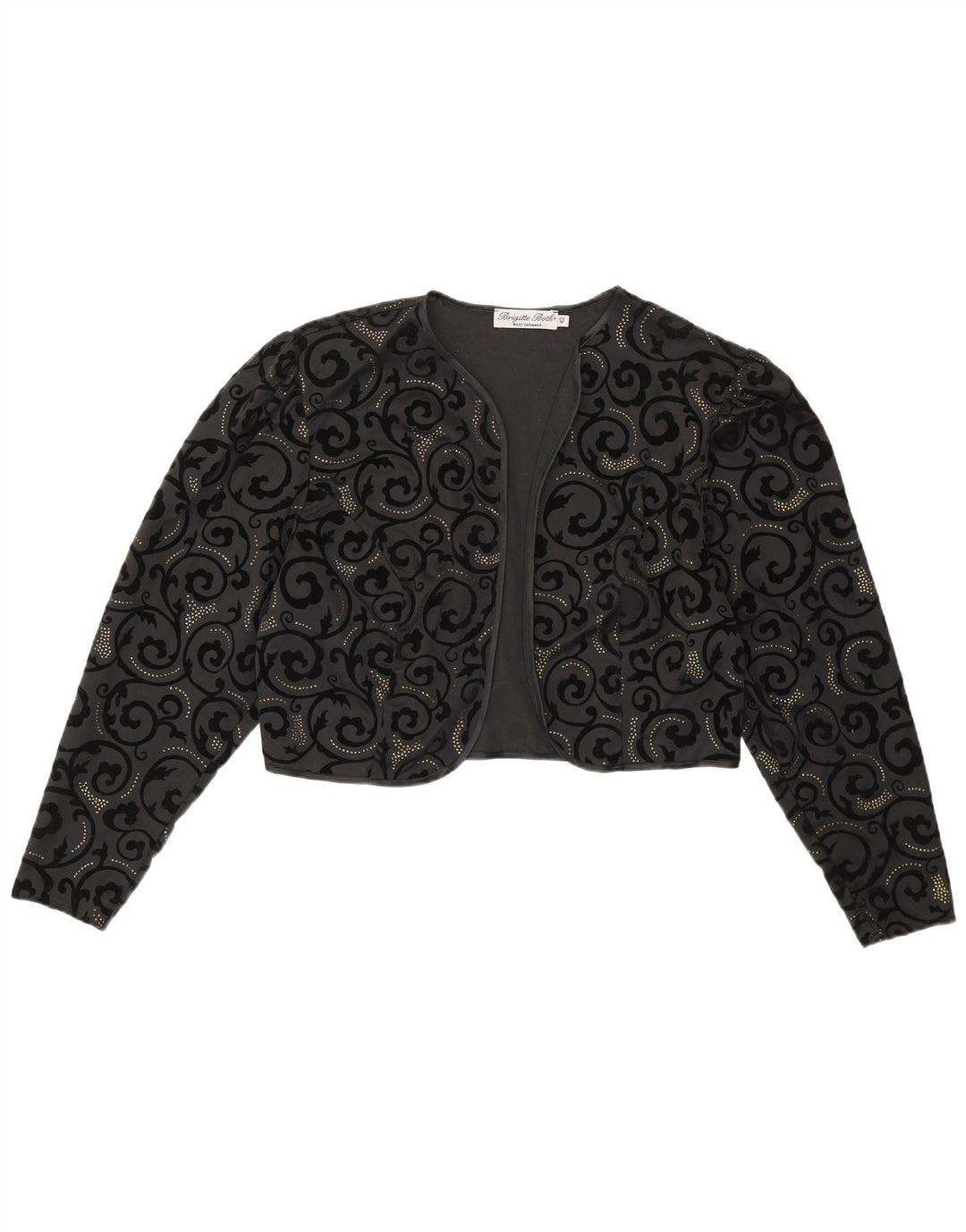 Brigitte Both Womens Bolero Top EU 42 Large Black Paisley Polyester