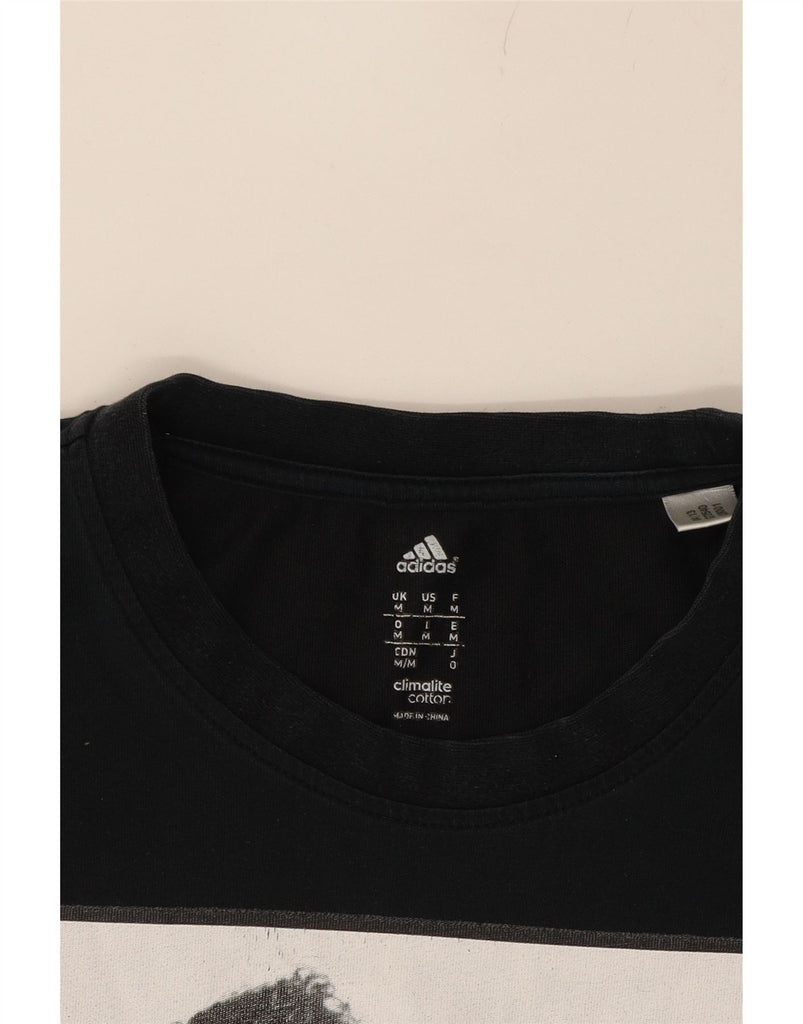 ADIDAS Mens Climalite Graphic T-Shirt Top Medium Navy Blue Cotton Vintage Adidas and Second-Hand Adidas from Messina Hembry 