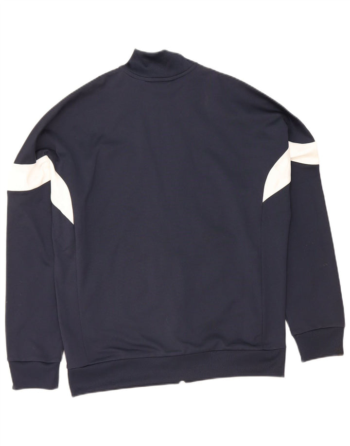 ADIDAS Boys Tracksuit Top Jacket 13-14 Years Navy Blue Colourblock