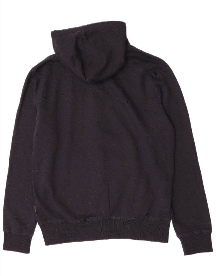 French Connection Mens Zip Hoodie Sweater Medium Navy Blue Cotton