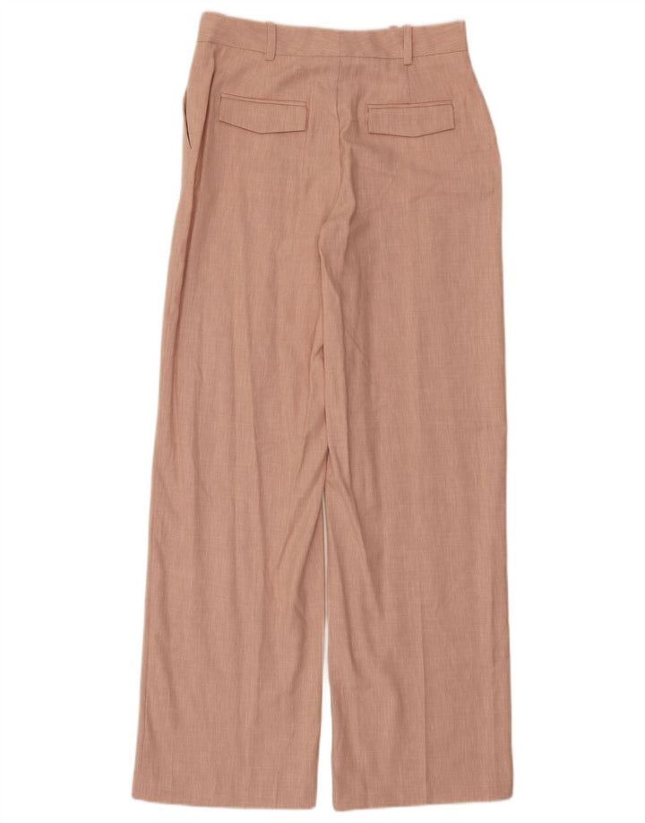 Zara Womens Wide Leg Chino Trousers Small W26 L31 Pink Polyester