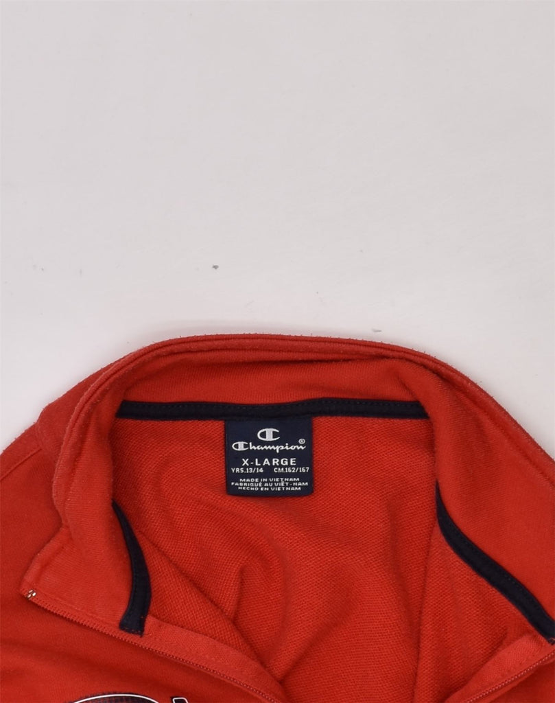 CHAMPION Boys Graphic Tracksuit Top Jacket 13-14 Years XL Red Cotton | Vintage Champion | Thrift | Second-Hand Champion | Used Clothing | Messina Hembry 