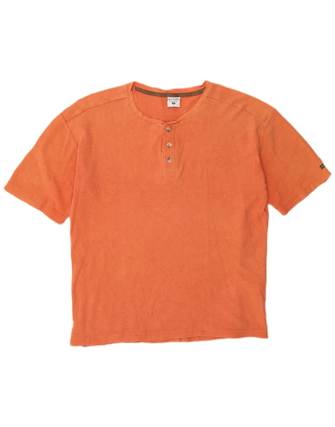 Columbia Mens Regular T-Shirt Top Medium Orange Cotton