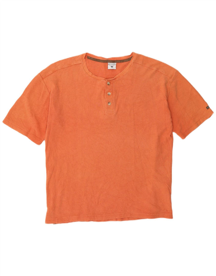 Columbia Mens Regular T-Shirt Top Medium Orange Cotton