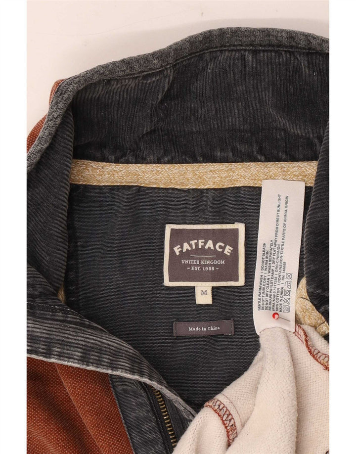 Fat Face Mens Zip Neck Sweatshirt Jumper Medium Brown Cotton