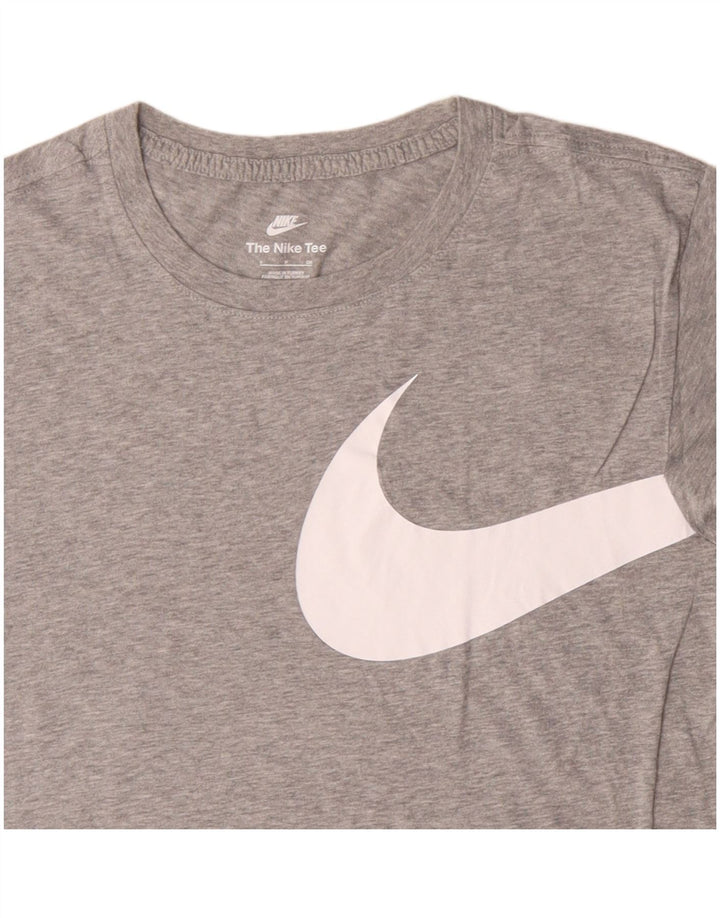 NIKE Mens Graphic T-Shirt Top Small Grey Flecked Cotton