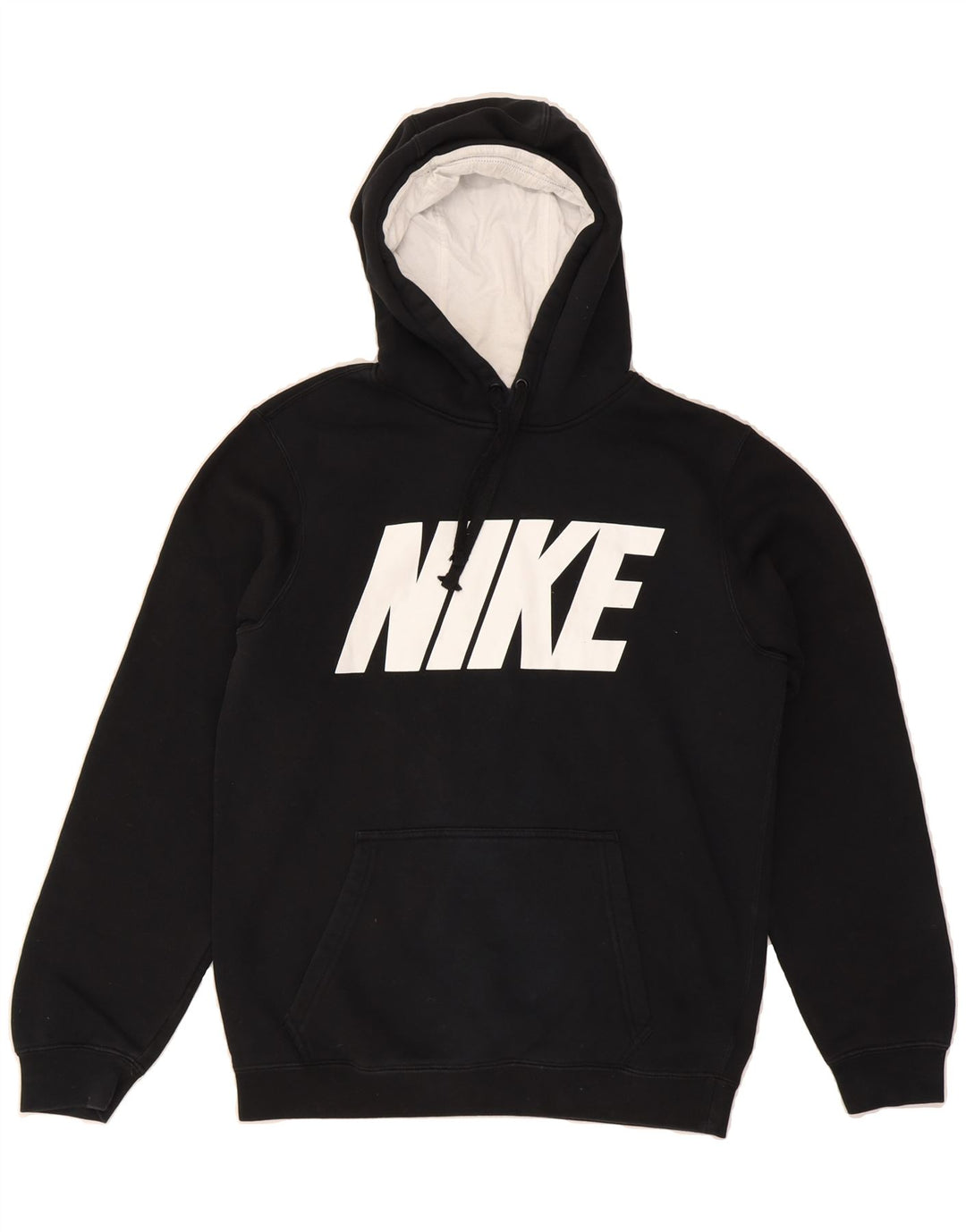 NIKE Mens Graphic Hoodie Jumper Small Black Cotton Vintage Nike and Second-Hand Nike from Messina Hembry 