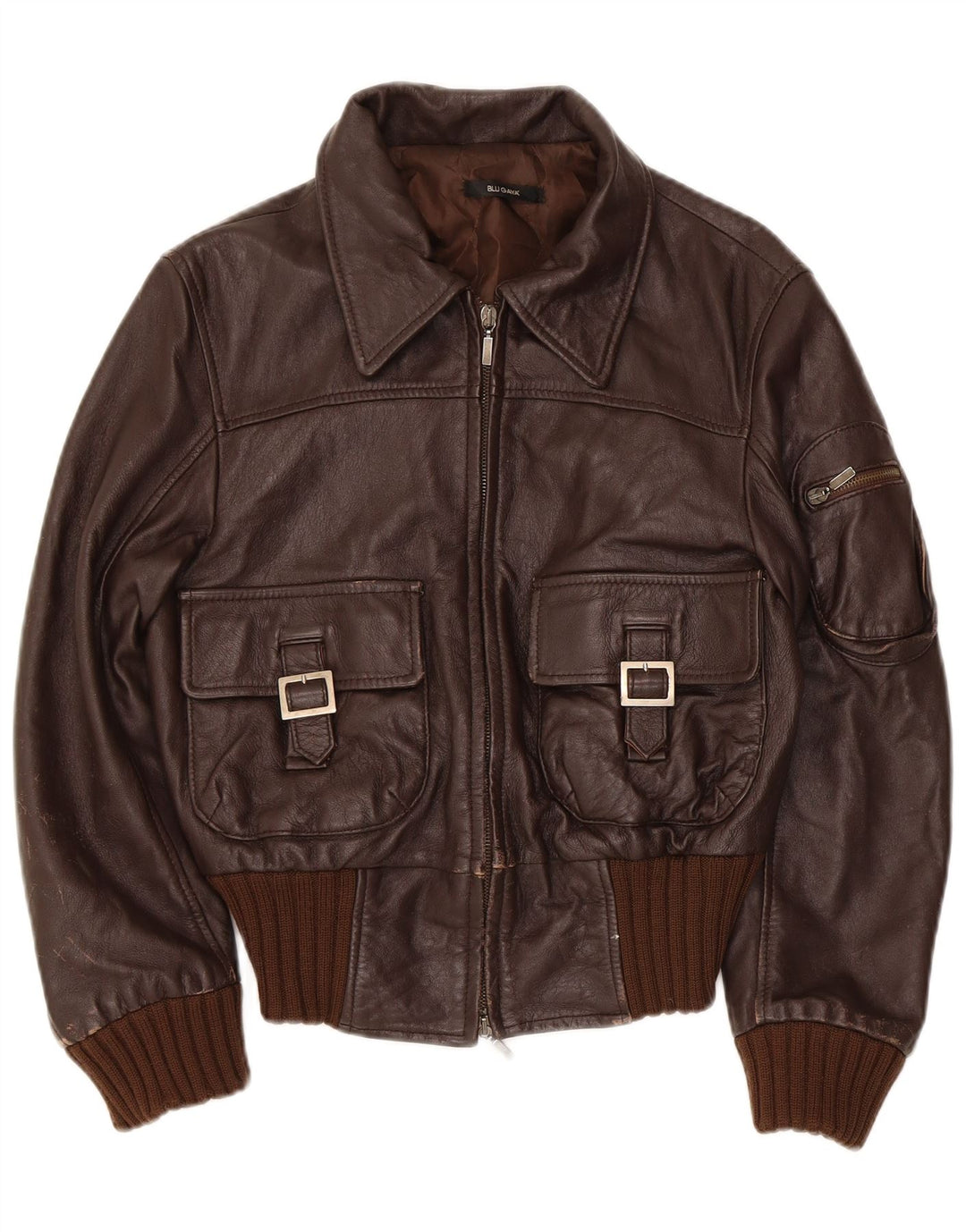 Vintage Womens Leather Jacket IT 44 Medium Brown