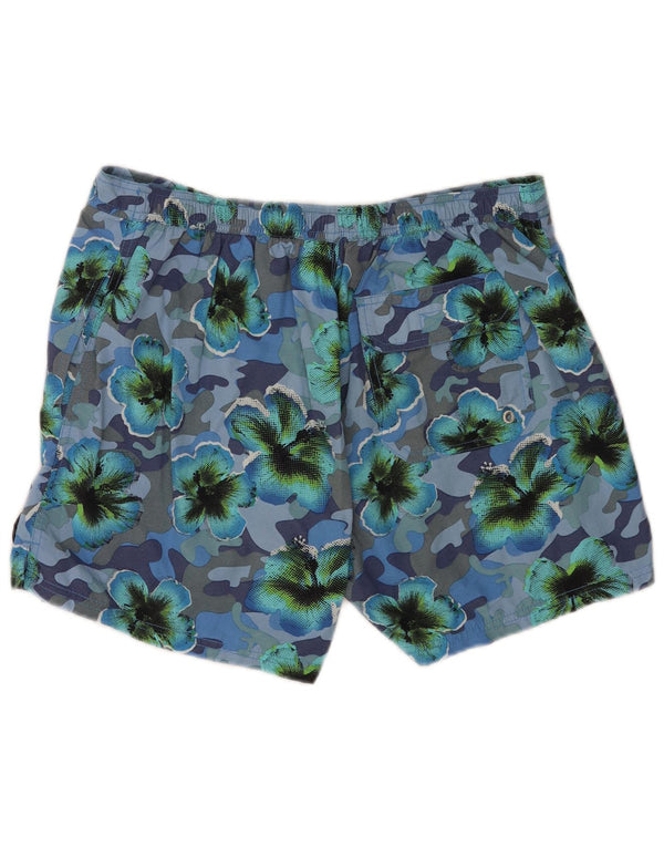 Maui and Sons Mens Regular Swimming Shorts XL Blue Floral Polyamide
