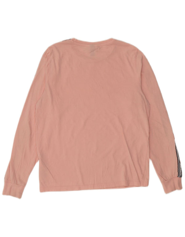 Ellesse Womens Graphic Top Long Sleeve UK 8 Small Pink Colourblock Cotton