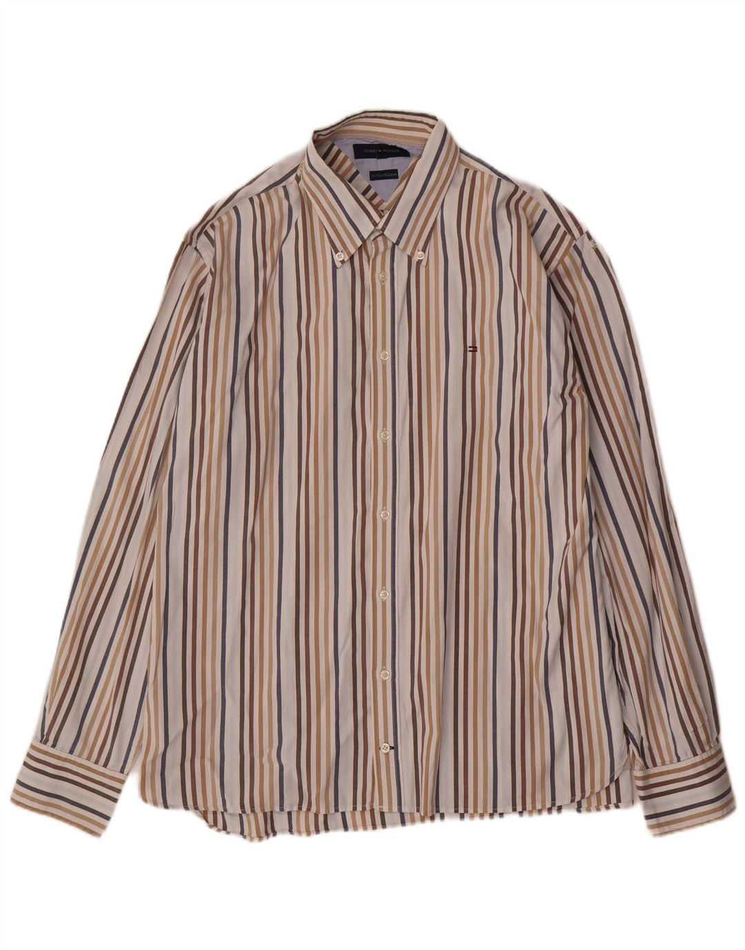 Tommy Hilfiger Mens Shirt XL Multicoloured Striped Cotton