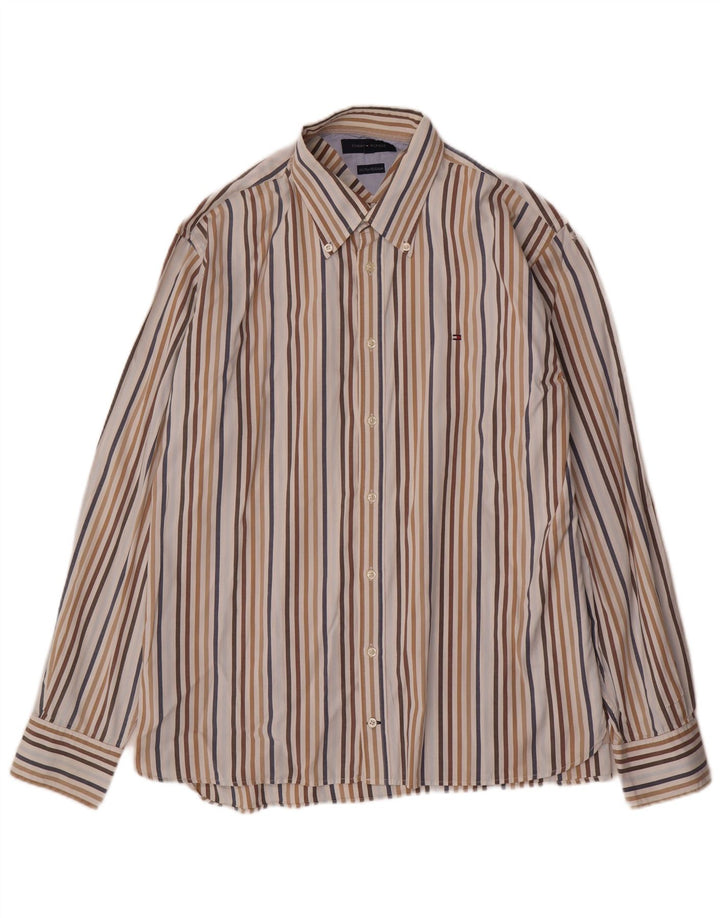 Tommy Hilfiger Mens Shirt XL Multicoloured Striped Cotton