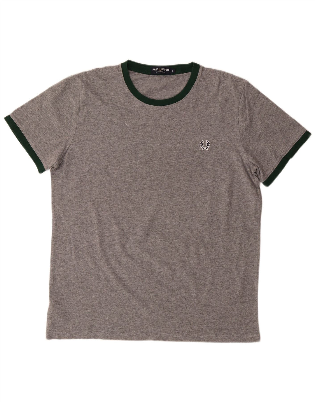 FRED PERRY Mens T-Shirt Top Large Grey Cotton