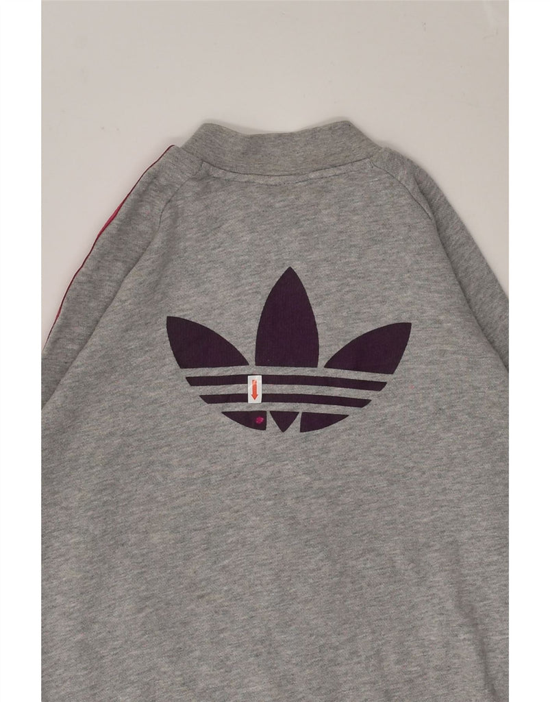 ADIDAS Girls Graphic Tracksuit Top Jacket 11-12 Years Grey Cotton | Vintage Adidas | Thrift | Second-Hand Adidas | Used Clothing | Messina Hembry 