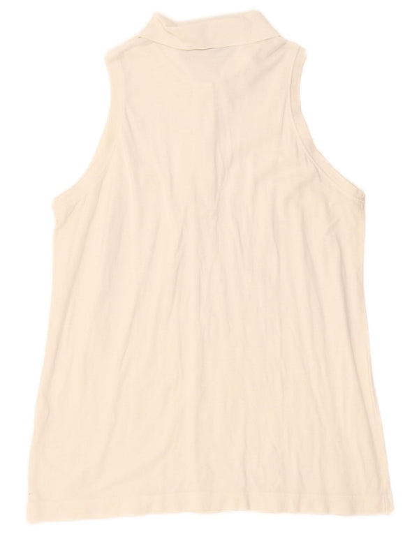 Sergio Tacchini Womens Sleeveless Polo Shirt UK 12 Medium White
