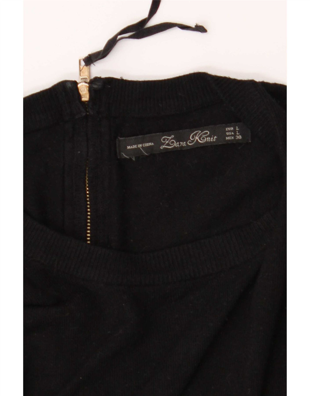 Zara Womens Button Neck Jumper Sweater UK 16 Large Black